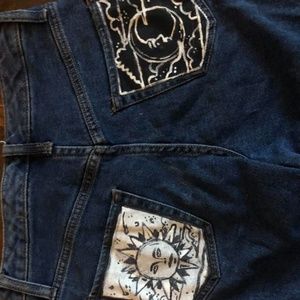 Hand painted mom jeans